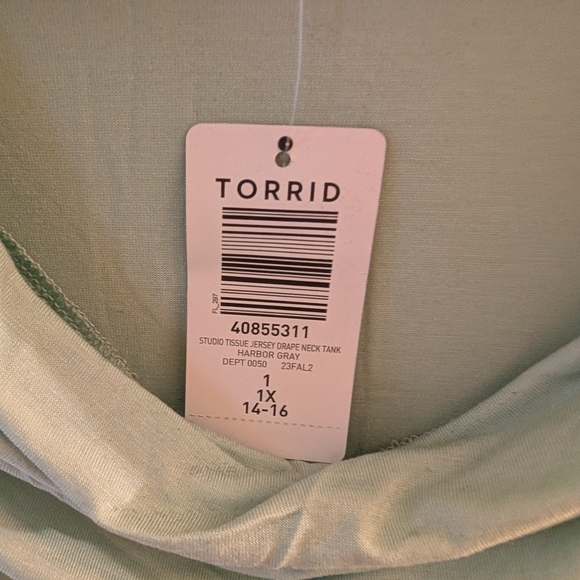 NWT! Torrid Light Blue Cowl Neck Top Size 1 - Picture 3 of 7